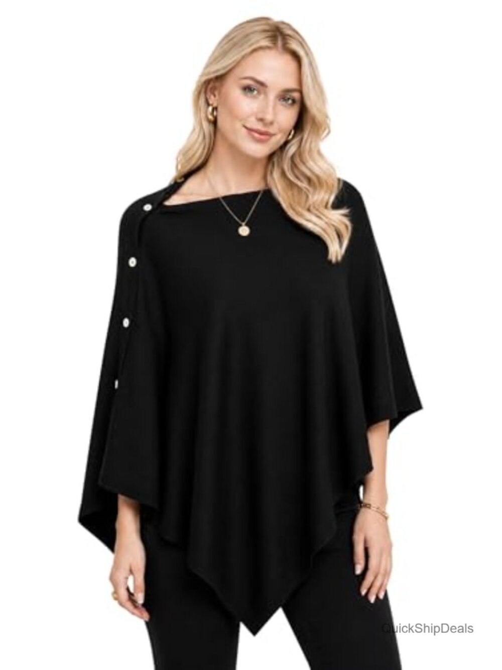 Women's Knit Poncho Shawl Wrap Soft Cozy Versatile Cape Scarf